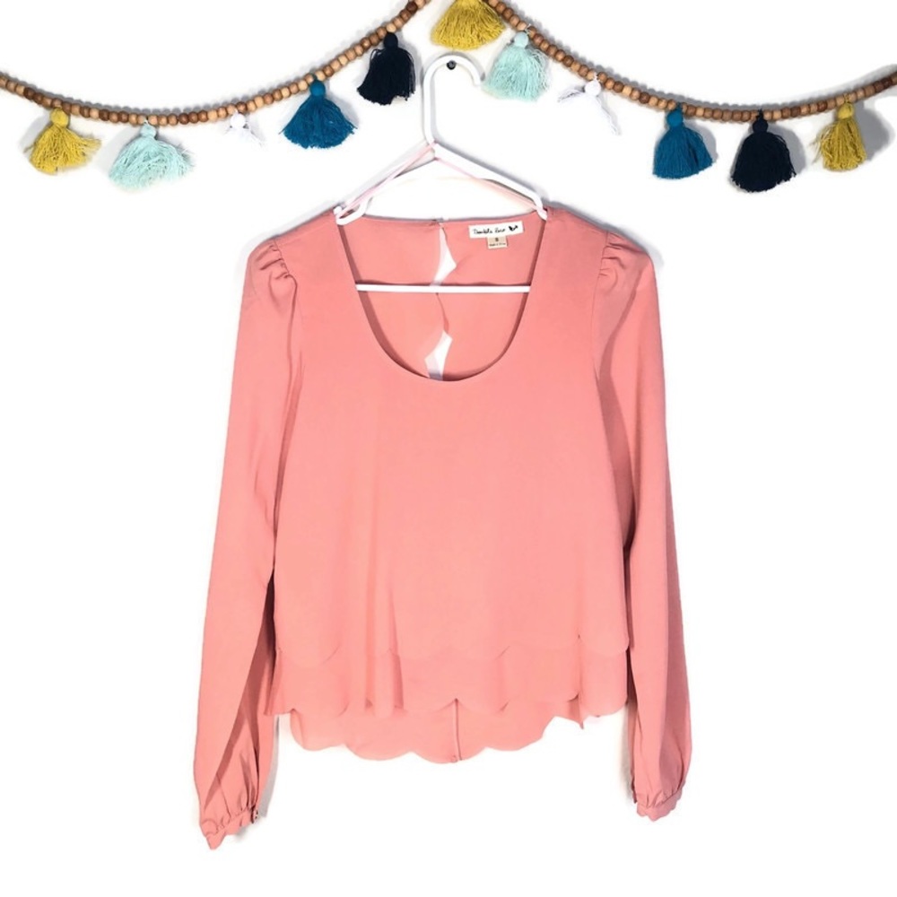 Double zero long sleeve crop blouse
